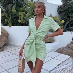ZARA Green Poplin Dress